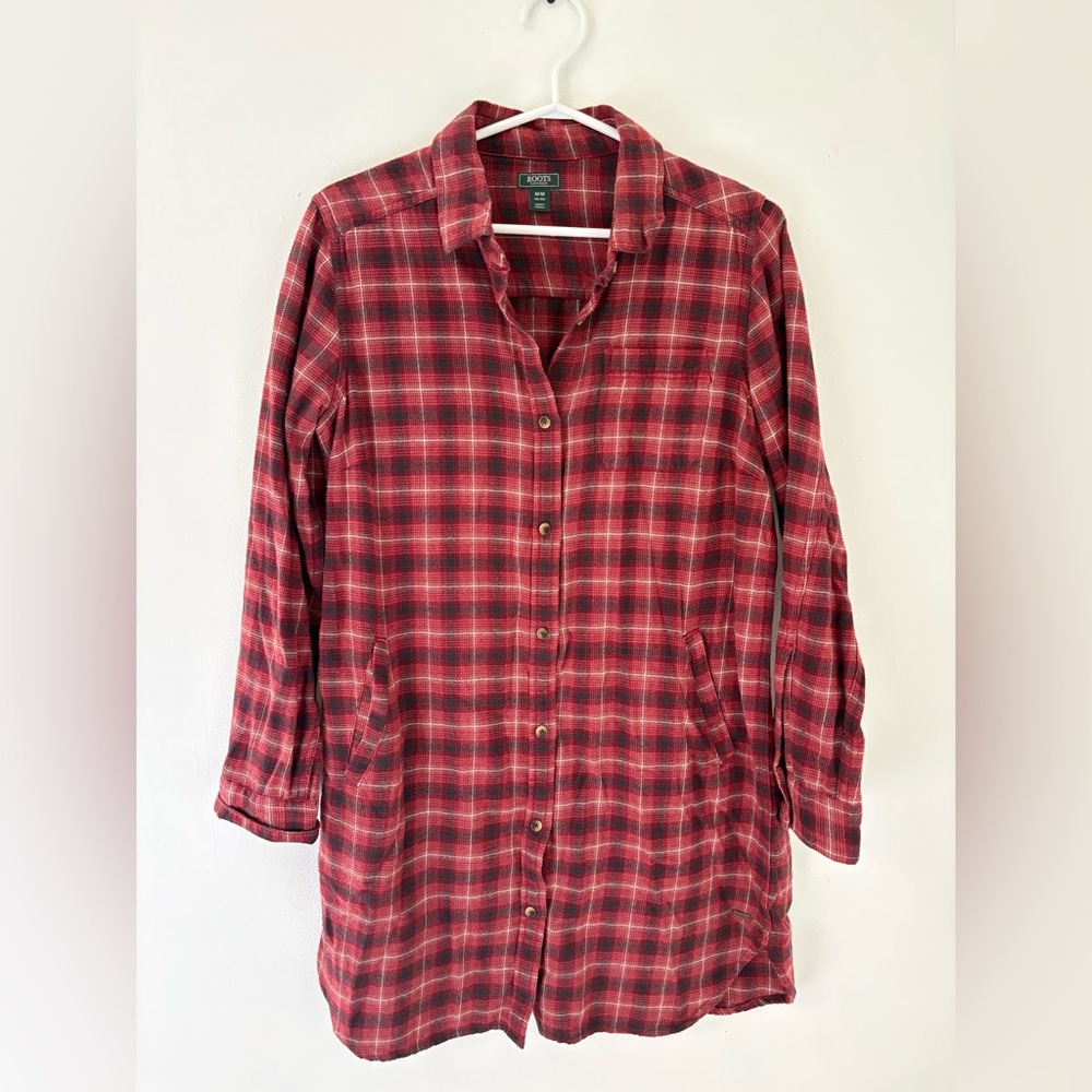 Long plaid women’s roots shirt
